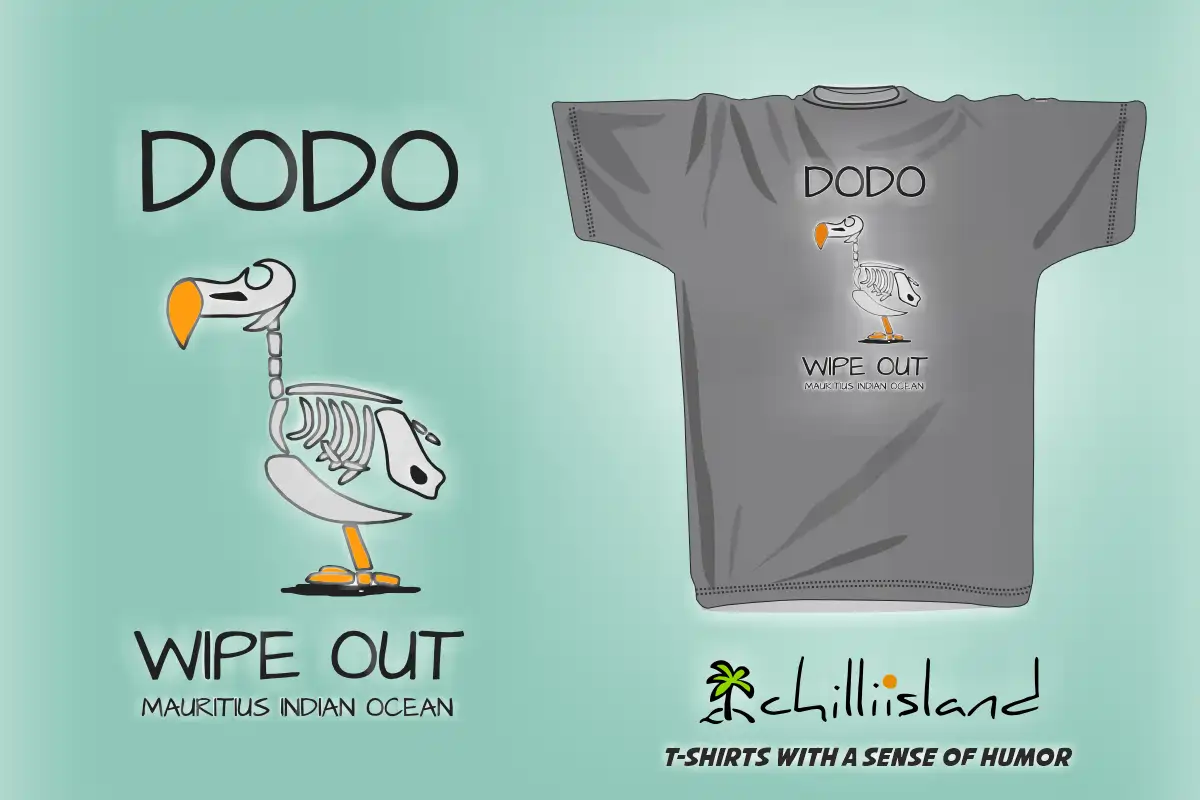 chilliisland t-shirts mauritius island dodo wipeout design