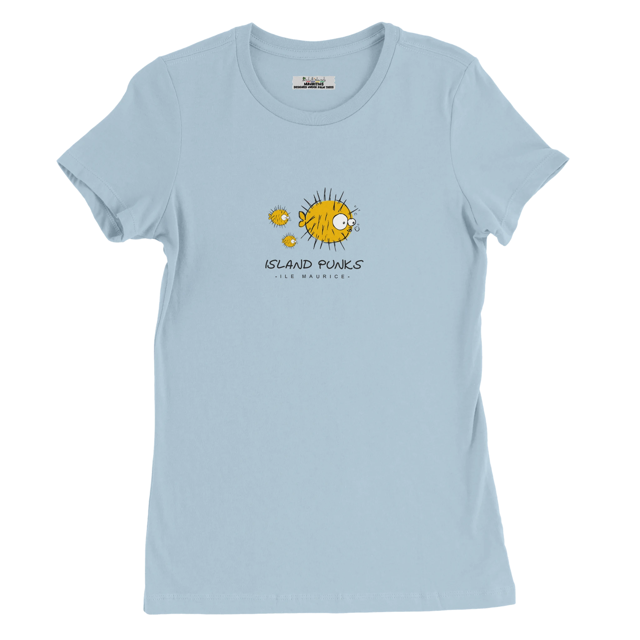 Island Punks Womens Crewneck T-shirt | Chilliisland Global Colour Baby Bleu