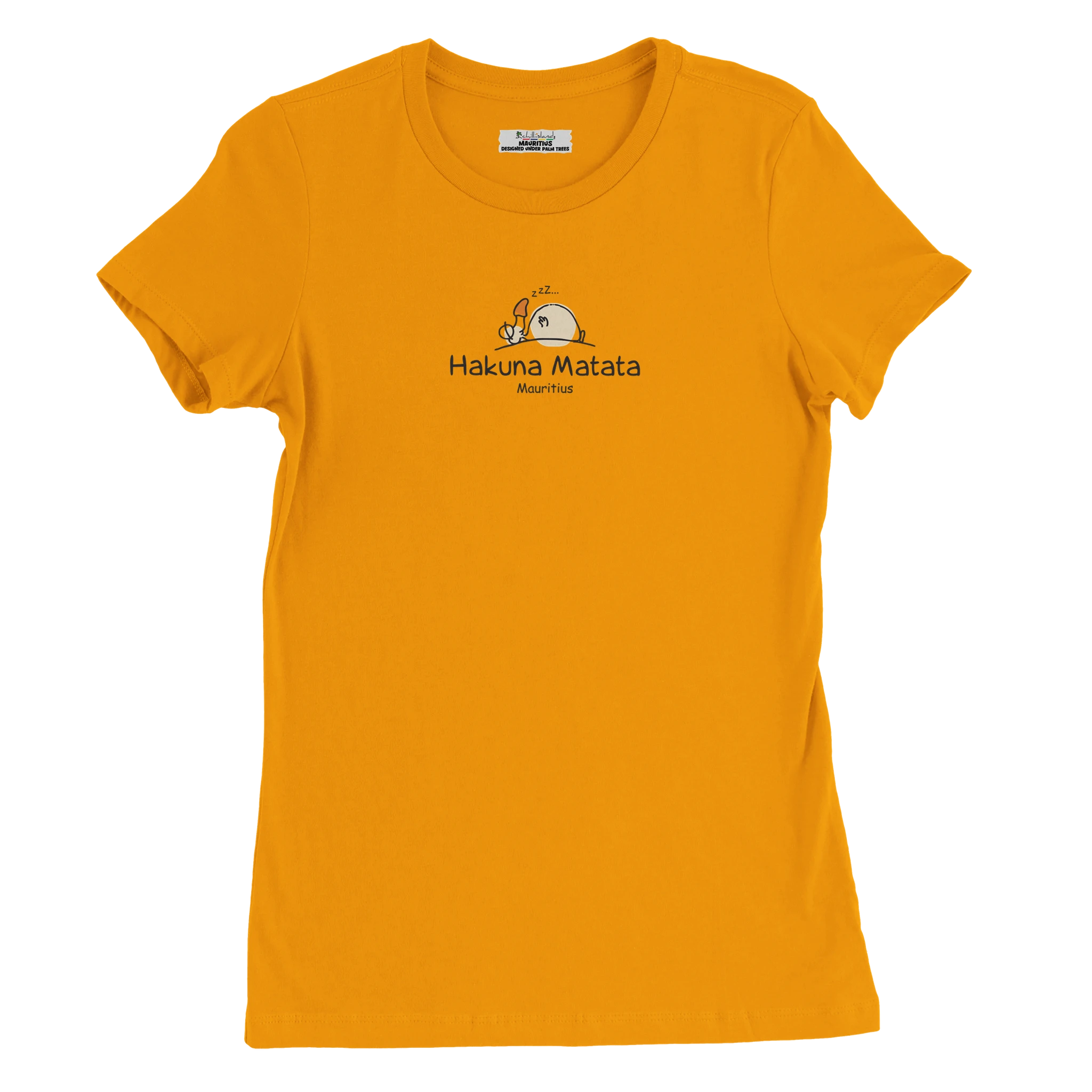 Hakuna Matata Womens Crewneck T-shirt | Chilliisland Global Colour Orange