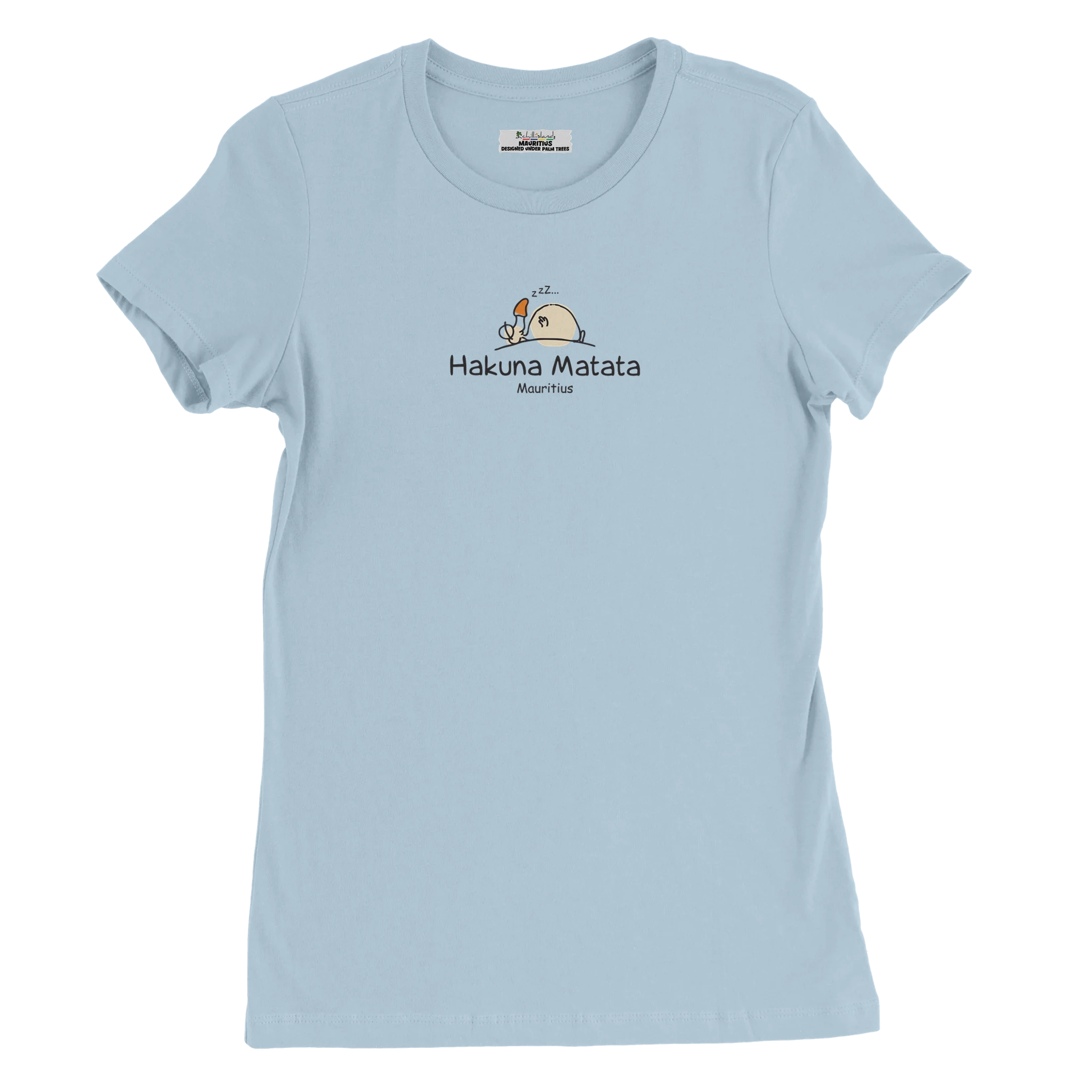 Hakuna Matata Womens Crewneck T-shirt | Chilliisland Global Colour Light Blue