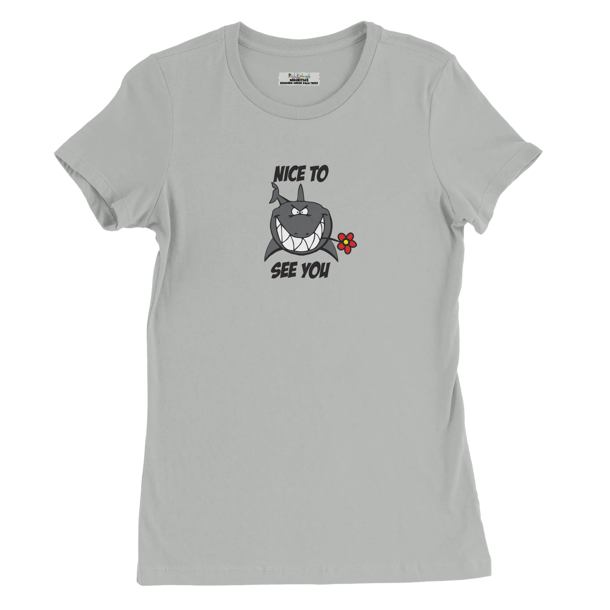 Nice To See You Womens Crewneck T-shirt | Chilliisland Global Colour Silver