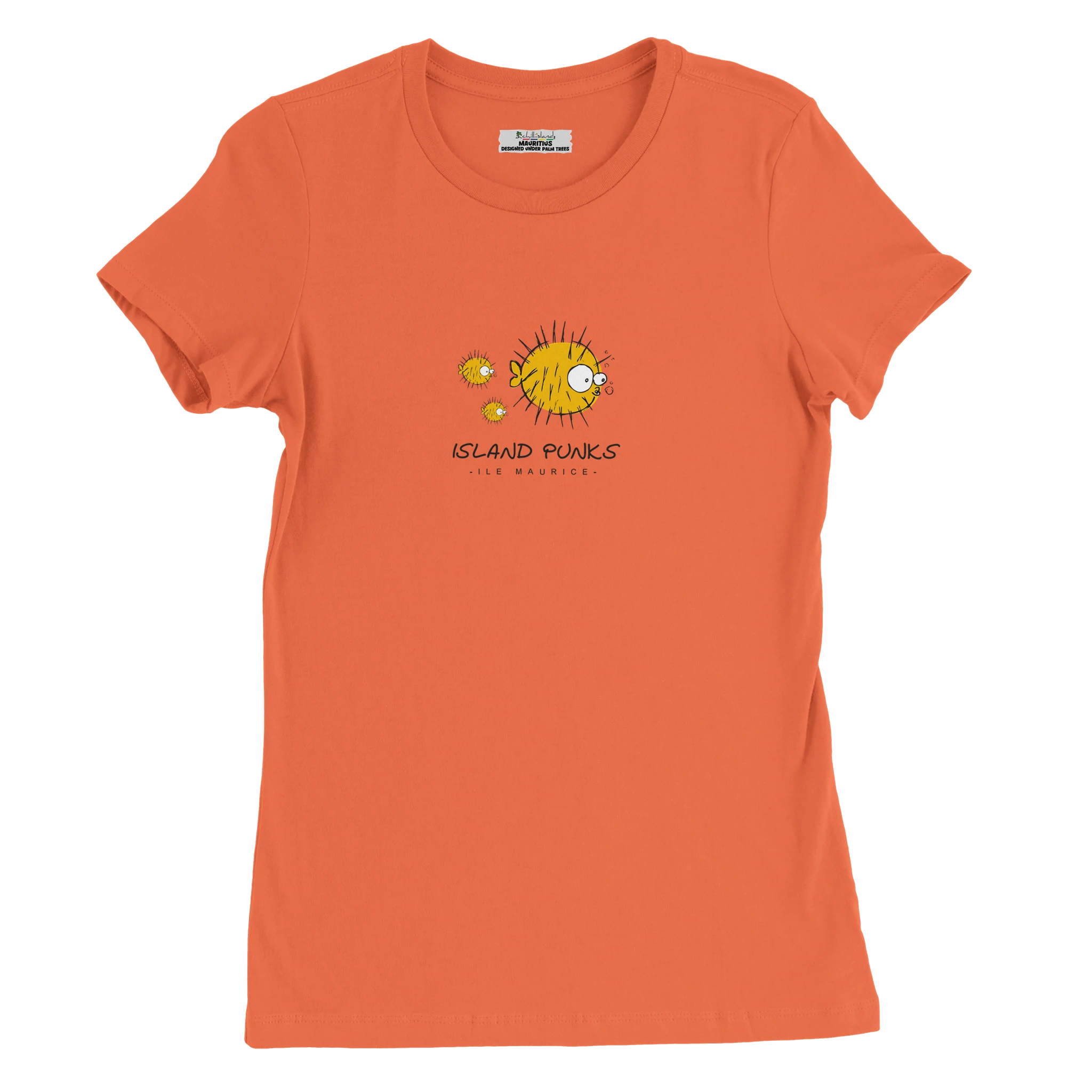 Island Punks Womens Crewneck T-shirt | Chilliisland Global Colour Coral
