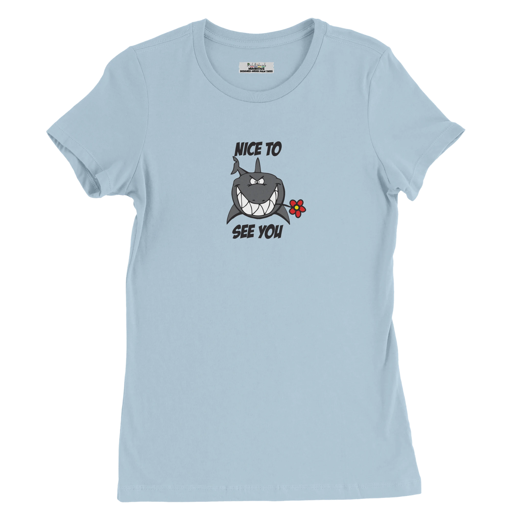 Nice To See You Womens Crewneck T-shirt | Chilliisland Global Colour Pale Blue