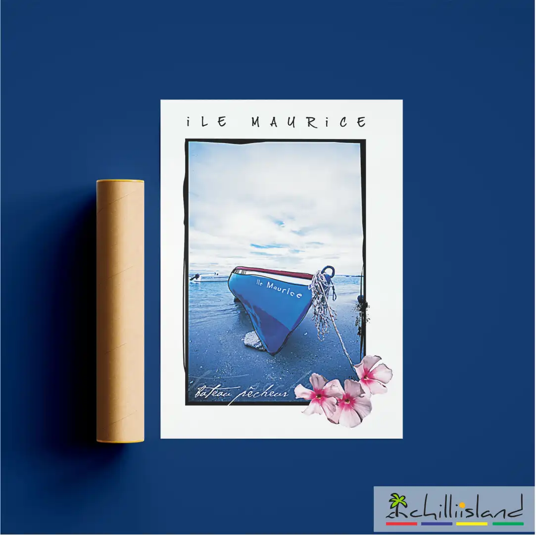 boat ile maurice poster